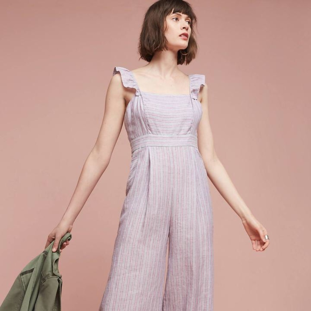 Anthropologie Nantucket Ruffled Jumpsuit